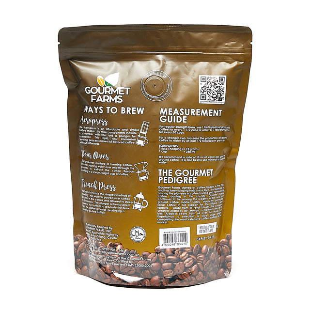 Gourmet Farms Coffee Decaf, Whole beans & ground, 250g & 500g