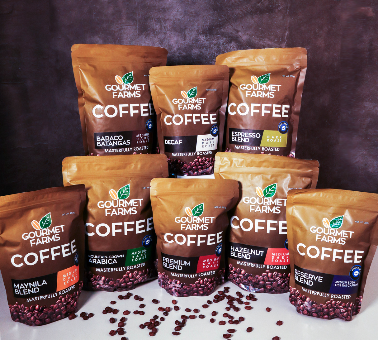 Gourmet Farms Hazelnut Blend Coffee – Whole Bean & Ground 500g & 250g
