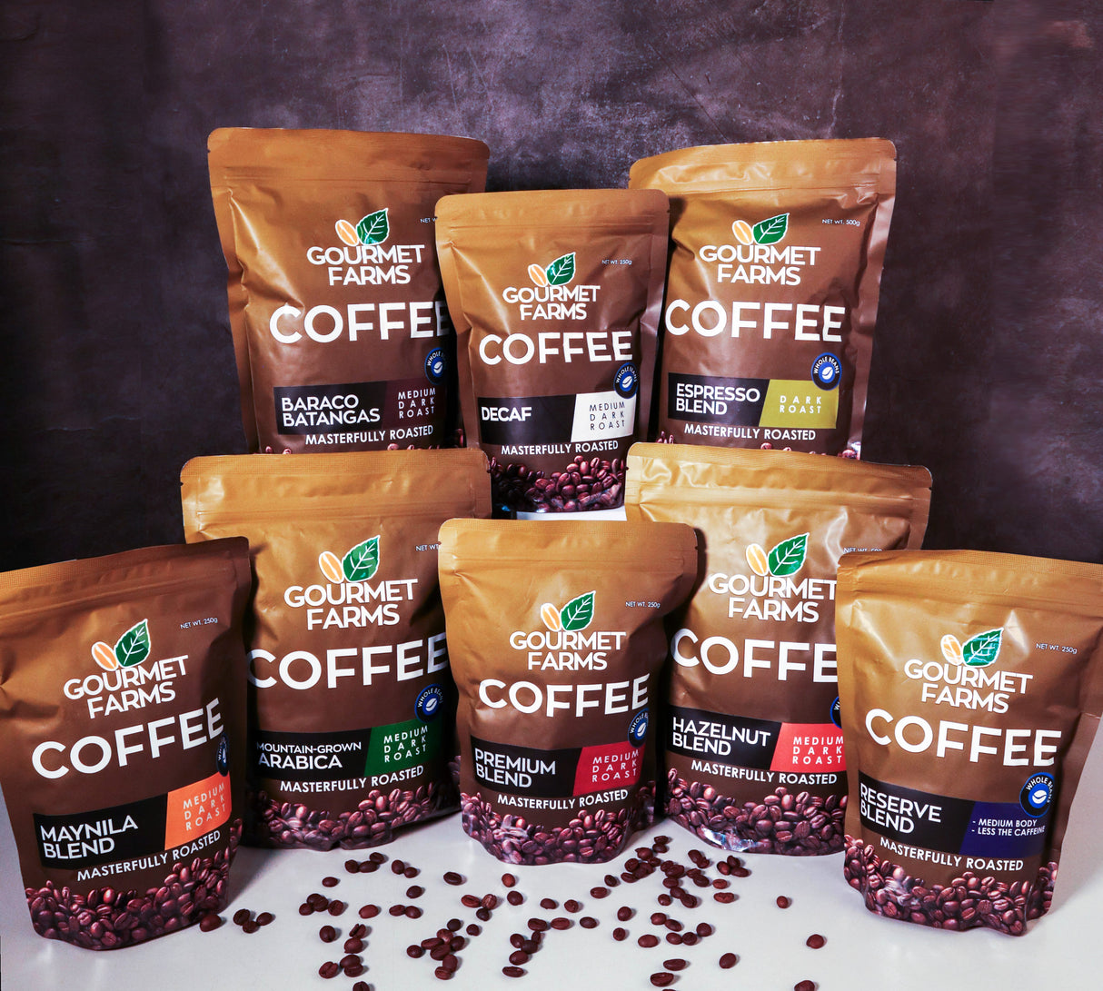 Gourmet Farms Hazelnut Blend Coffee – Whole Bean & Ground 500g & 250g