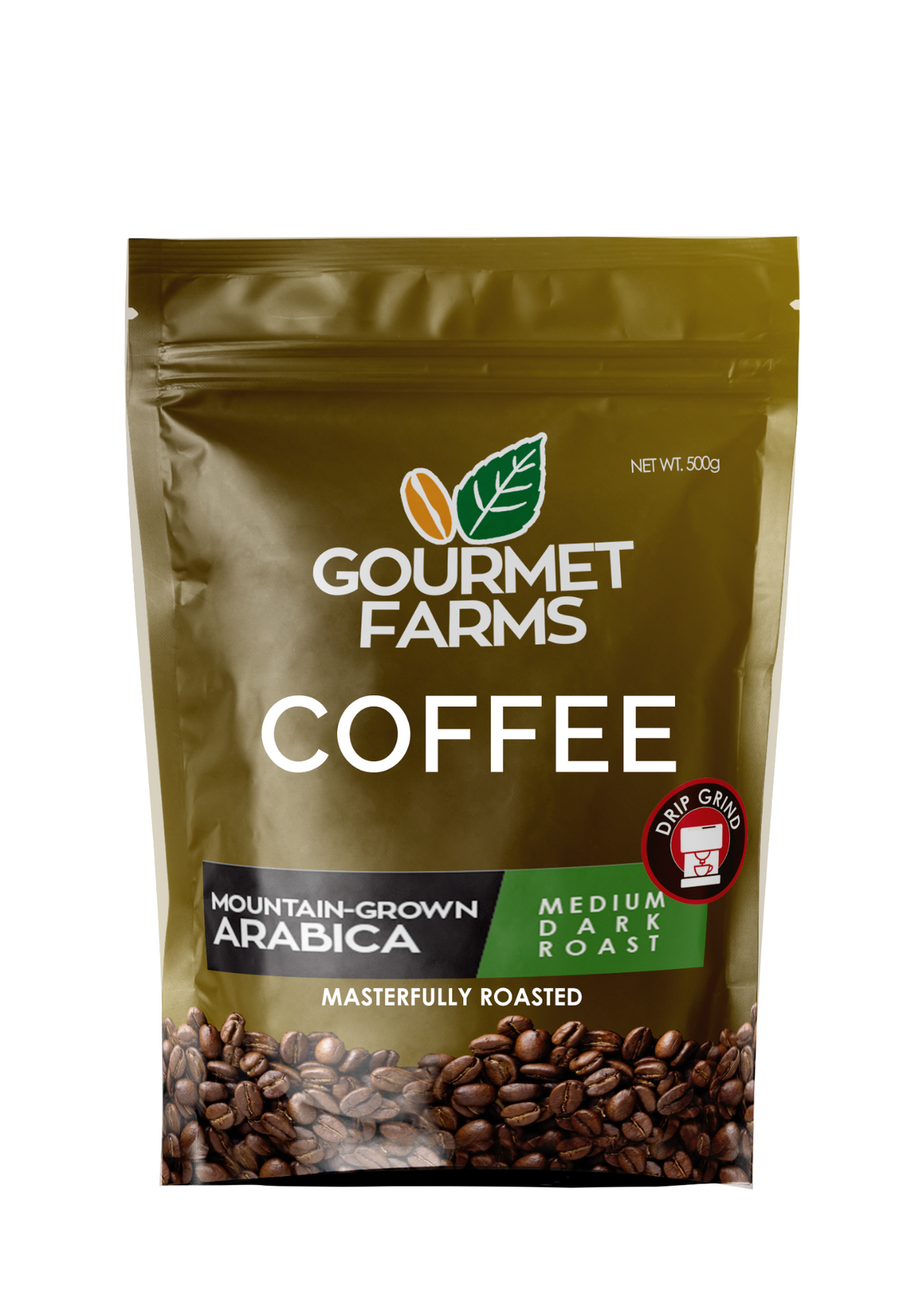 Gourmet Farms Mountain-Grown Arabica Blend Coffee – Whole Bean & Ground 500g & 250g
