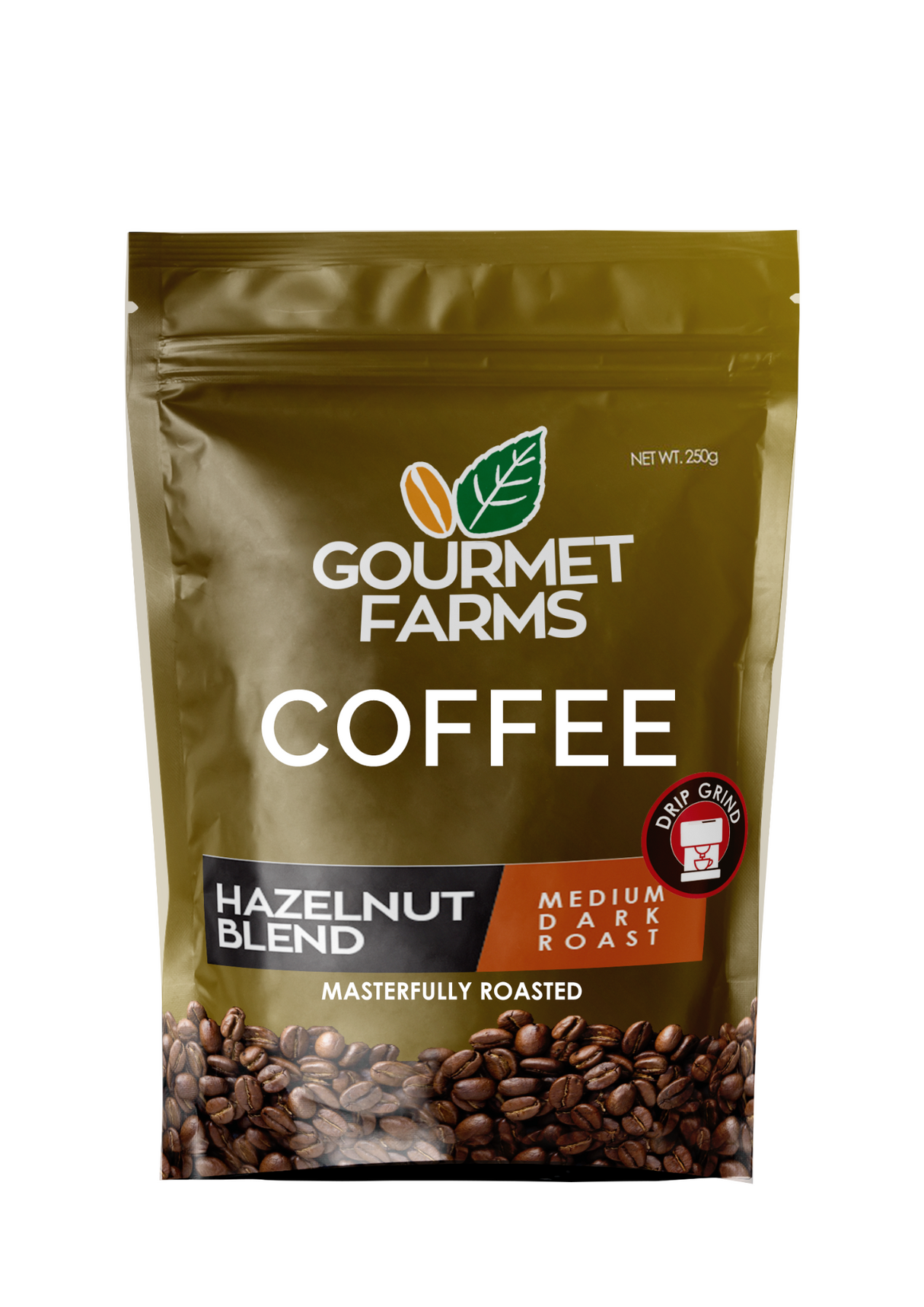 Gourmet Farms Hazelnut Blend Coffee – Whole Bean & Ground 500g & 250g