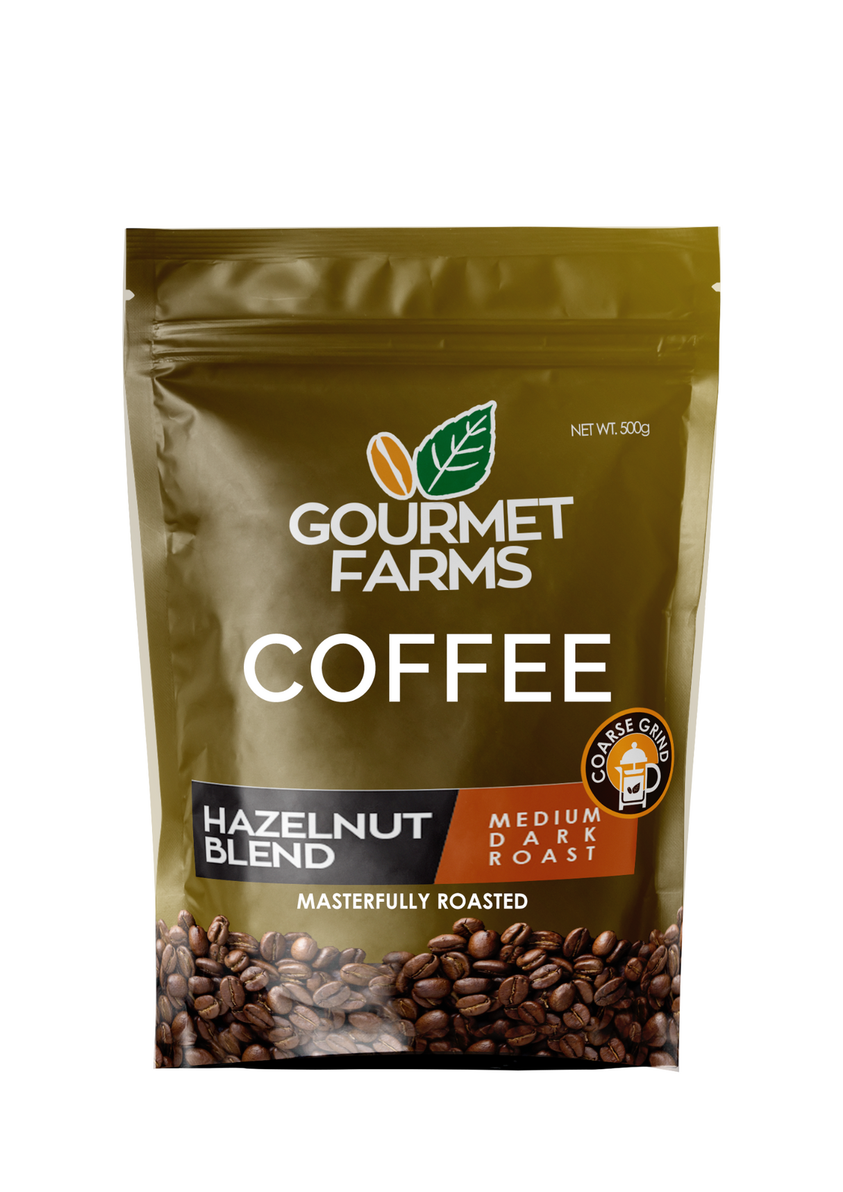 Gourmet Farms Hazelnut Blend Coffee – Whole Bean & Ground 500g & 250g
