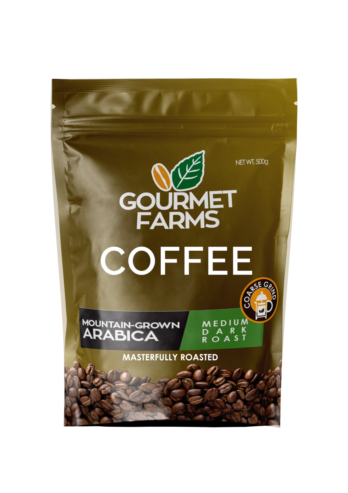 Gourmet Farms Mountain-Grown Arabica Blend Coffee – Whole Bean & Ground 500g & 250g