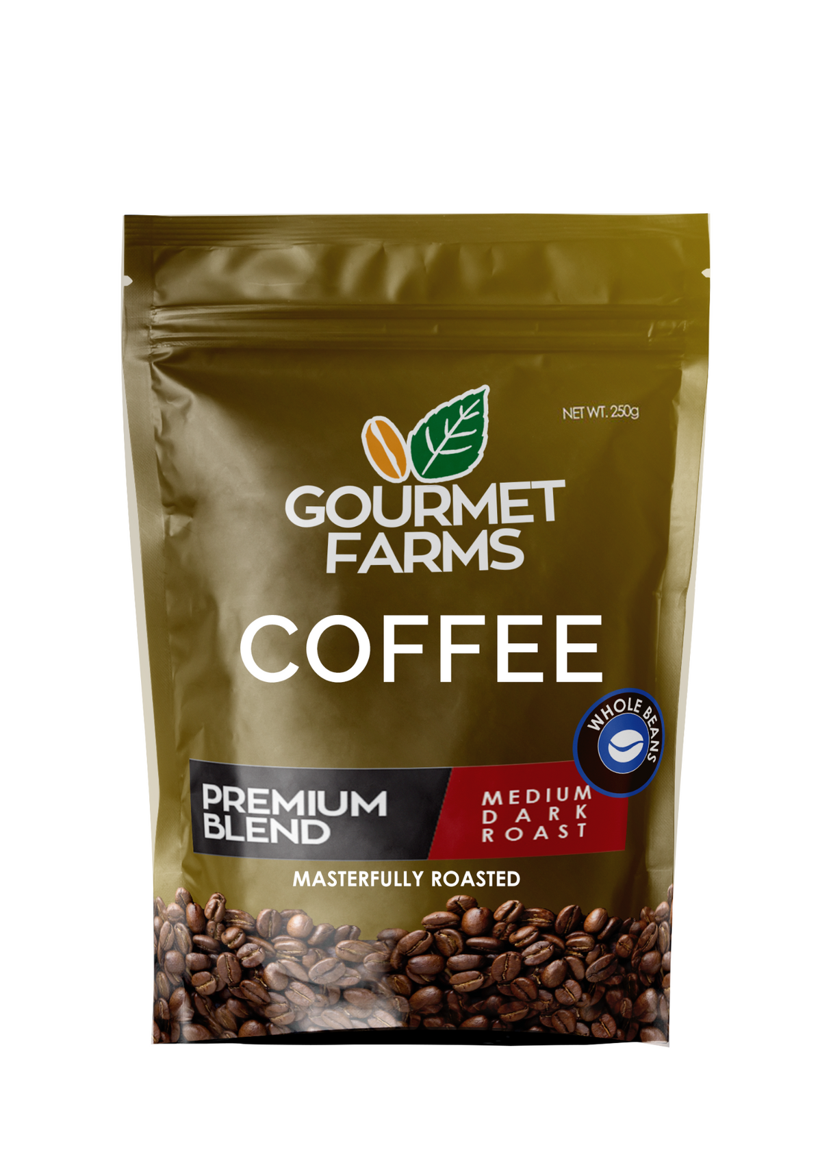 Gourmet Farms premium Blend Coffee – Whole Bean & Ground 500g & 250g