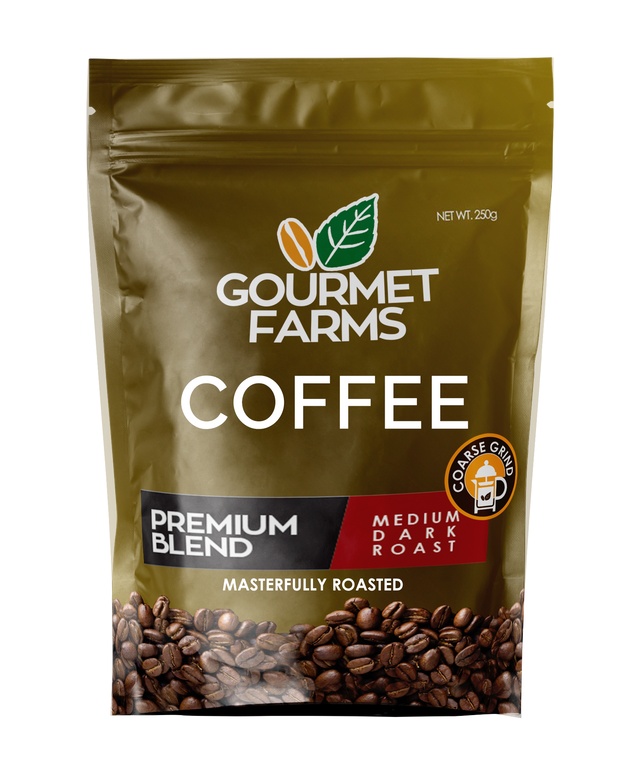 Gourmet Farms premium Blend Coffee – Whole Bean & Ground 500g & 250g
