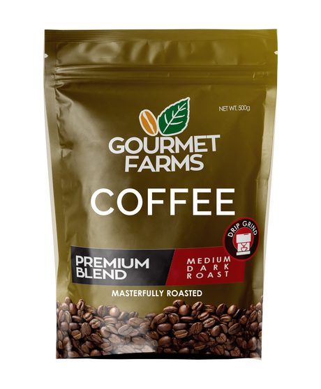 Gourmet Farms premium Blend Coffee – Whole Bean & Ground 500g & 250g