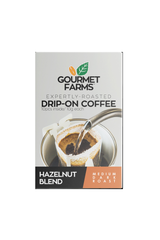 Gourmet Farms Hazelnut Blend Drip Coffee – Rich Nutty Flavor with Sweet Aroma – 10 Easy-Brew Sachets