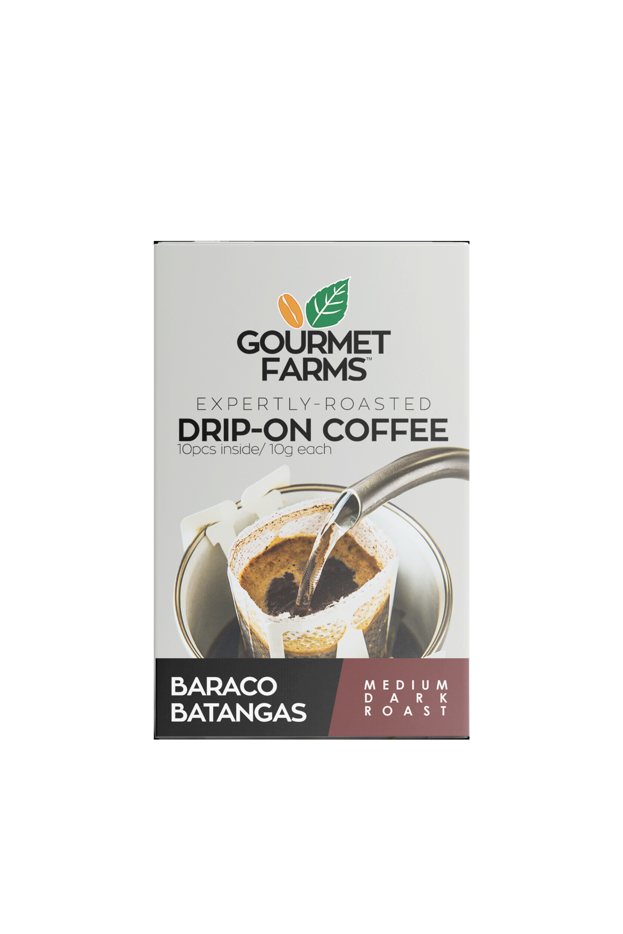 Gourmet Farms Baraco Batangas Drip-On Coffee – Medium-Dark Roast, 10-Count – Authentic Kapeng Barako