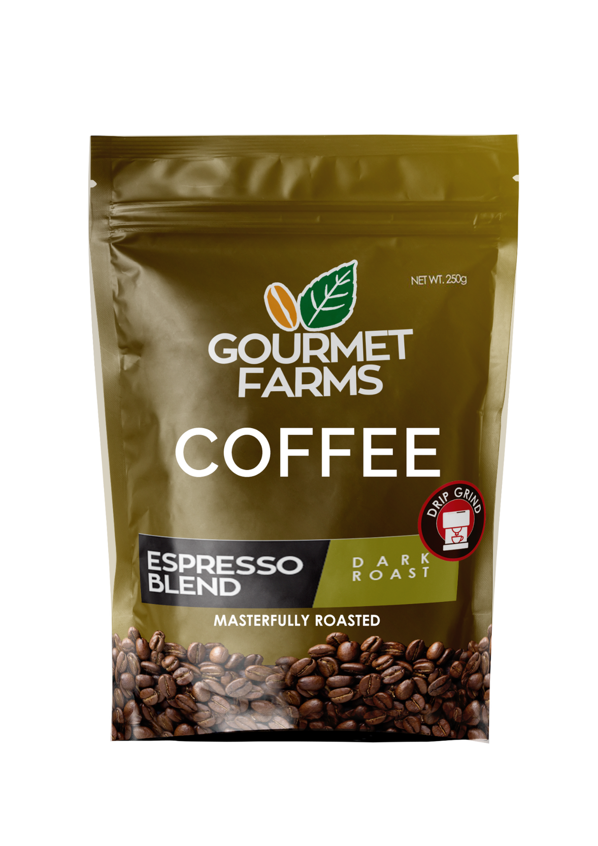 Gourmet Farms Expresso Blend Coffee – Whole Bean & Ground 500g & 250g