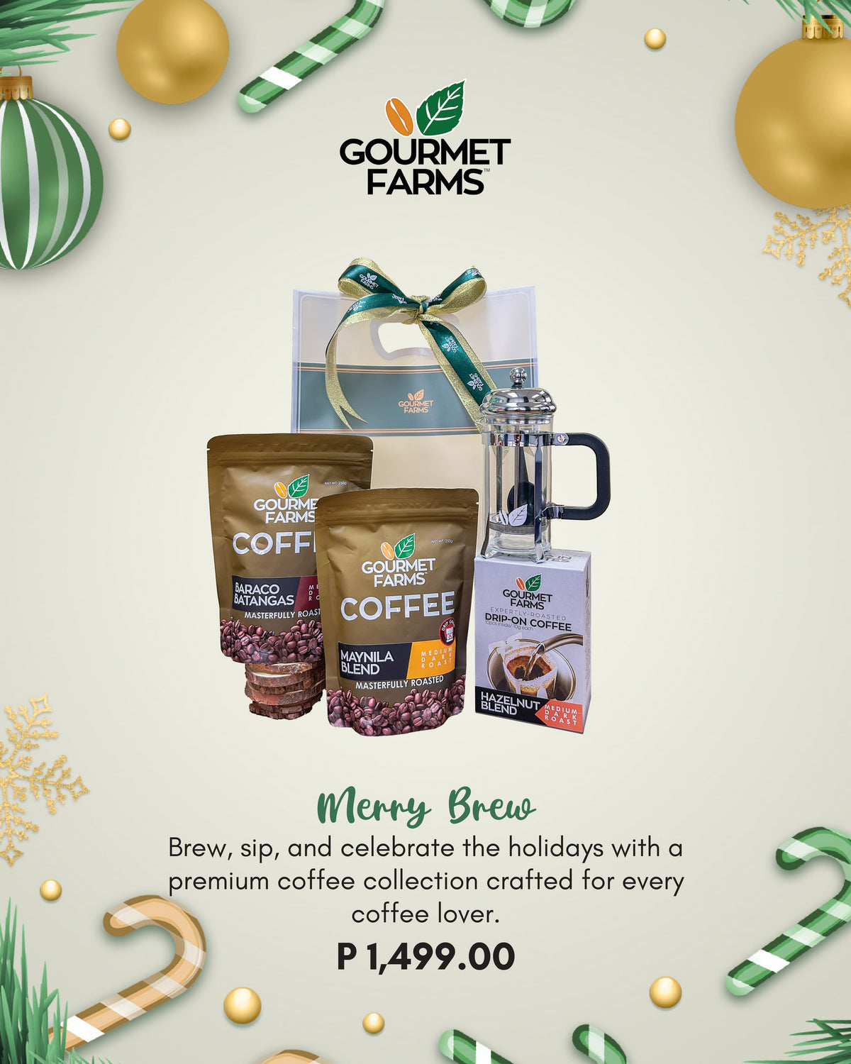 The Merry Brew Coffee Gift Set – Premium Beans & French Press Bundle