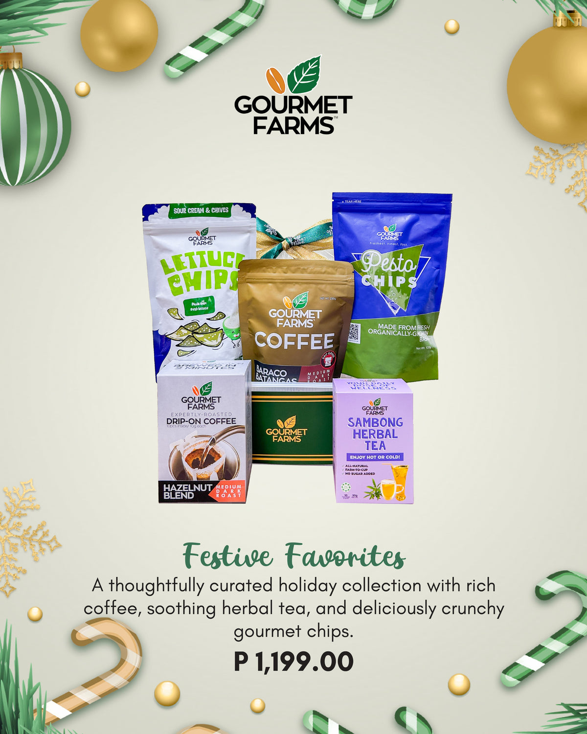 Festive Favorites Gift Set – Coffee, Tea & Gourmet Chips Bundle