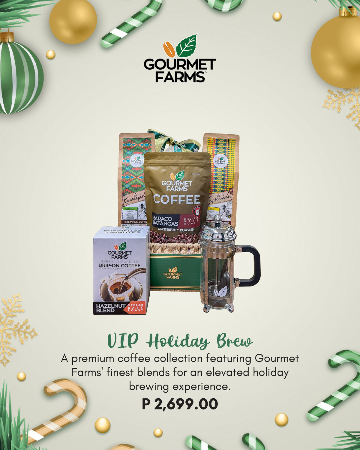 VIP Holiday Brew – Premium Coffee Gift Set with French Press & Native Weave Bags