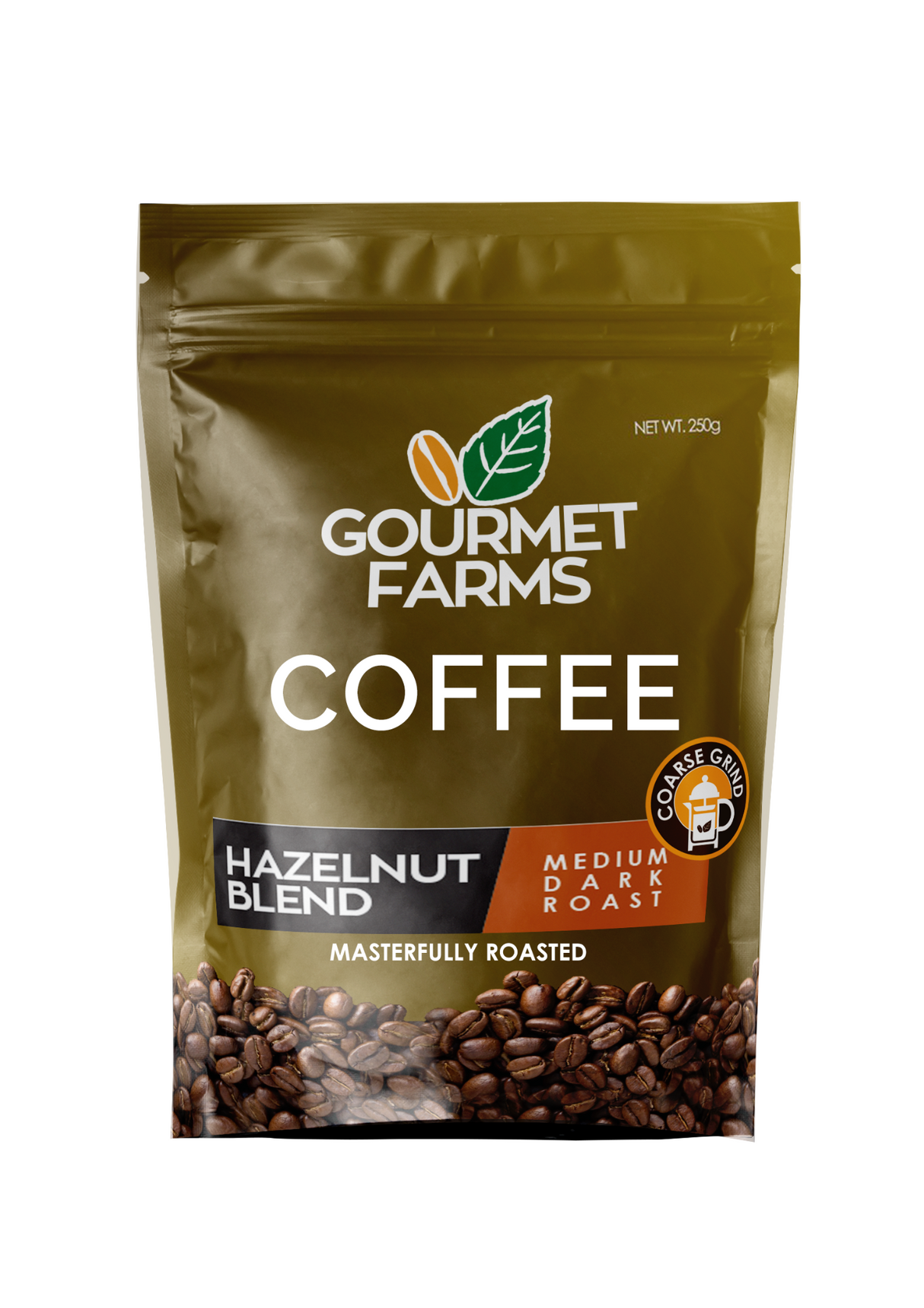 Gourmet Farms Hazelnut Blend Coffee – Whole Bean & Ground 500g & 250g