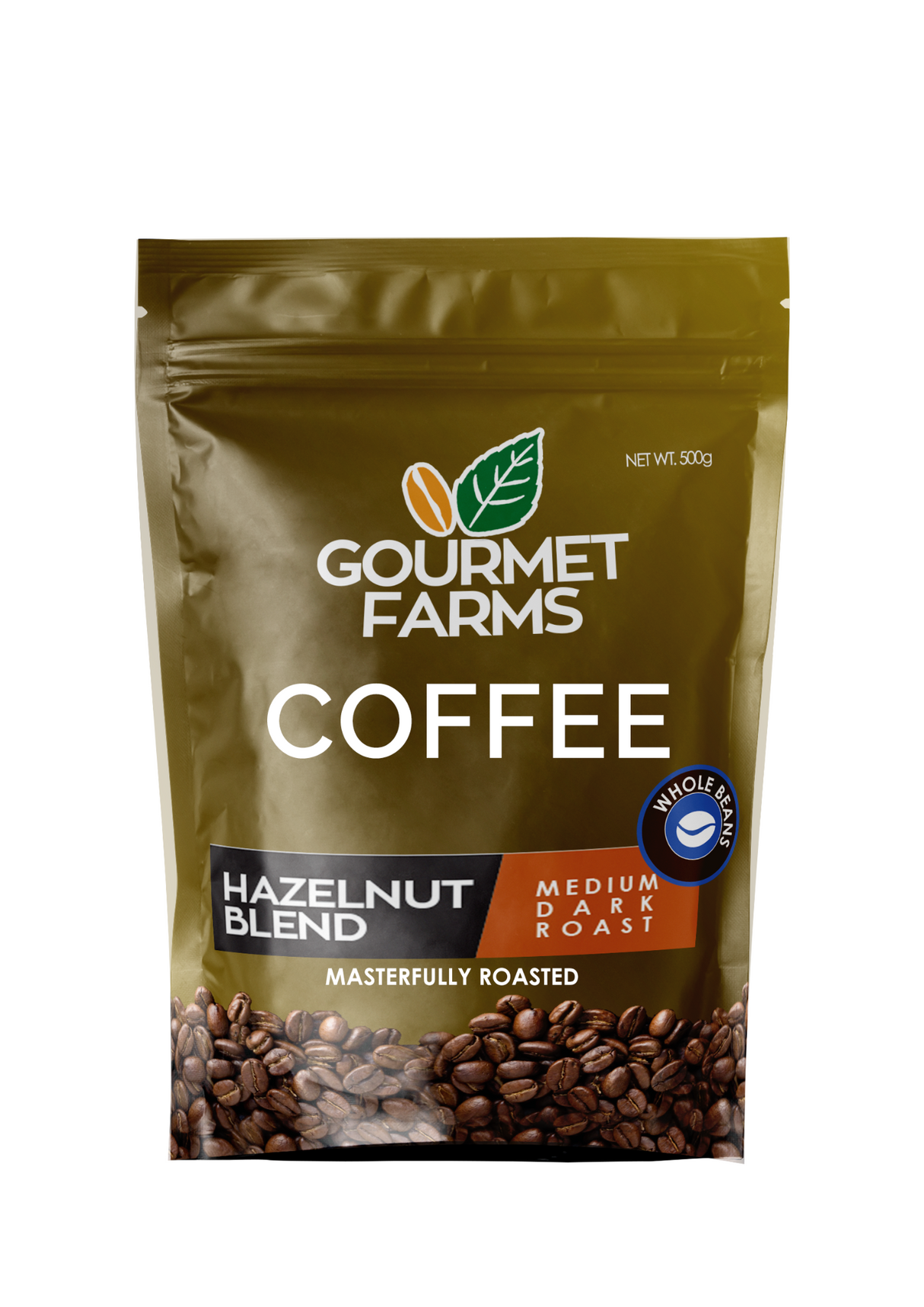 Gourmet Farms Hazelnut Blend Coffee – Whole Bean & Ground 500g & 250g